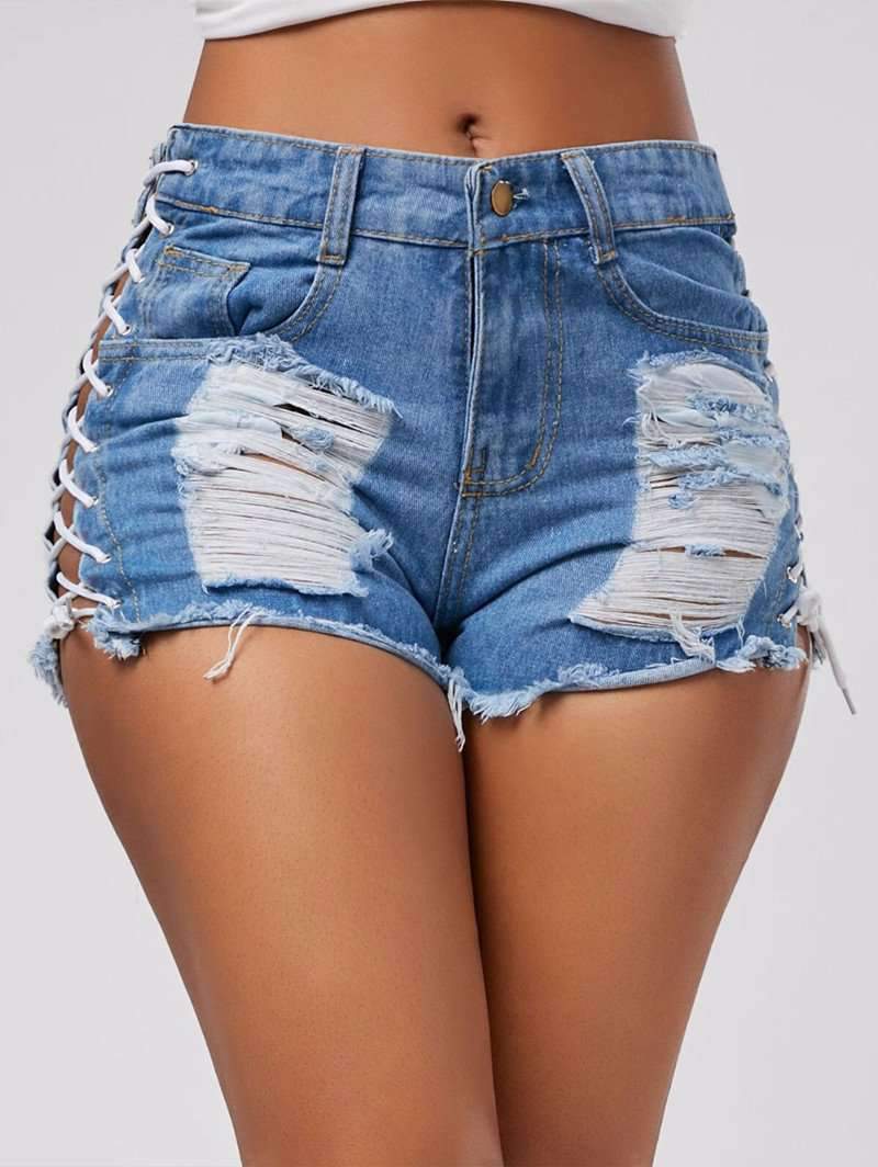 High Waist Ripped Jeans Short - Best seller