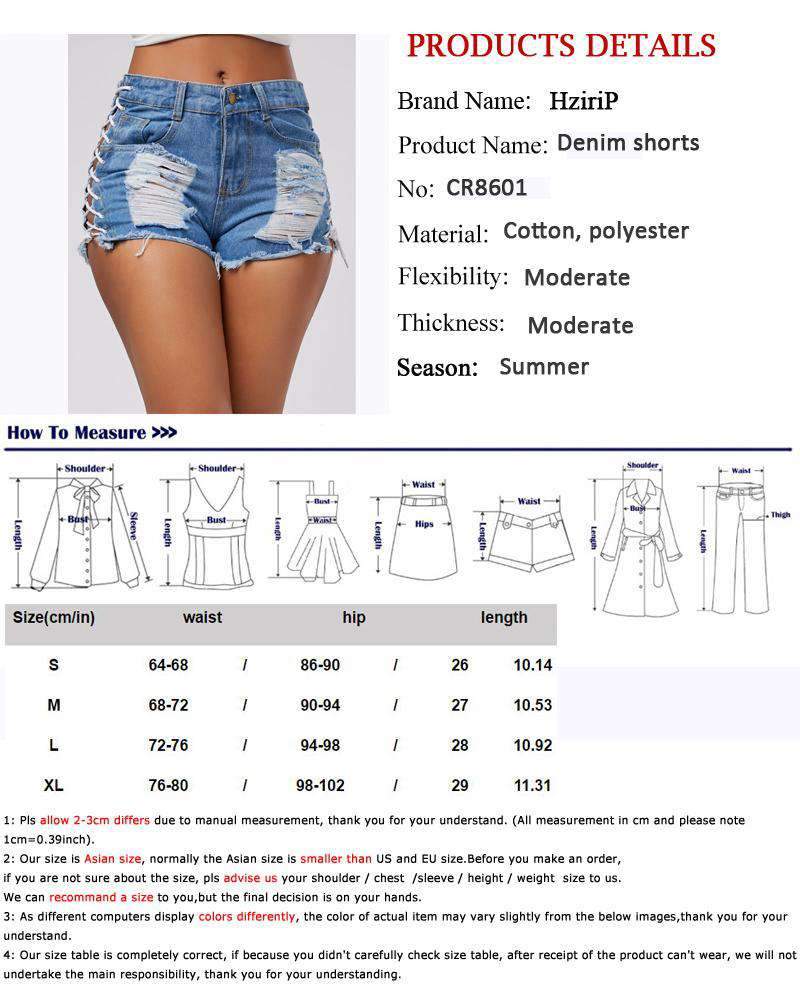 High Waist Ripped Jeans Short - Best seller