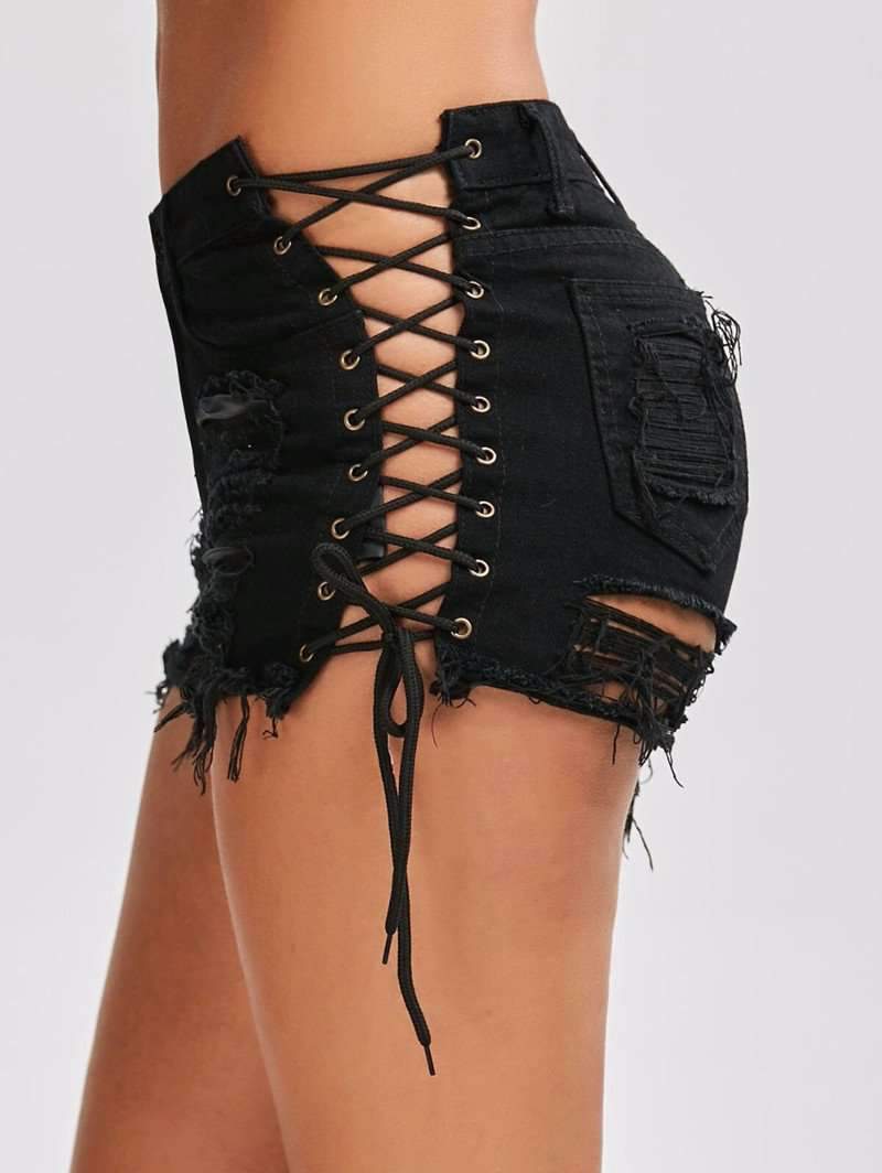 High Waist Ripped Jeans Short - Best seller