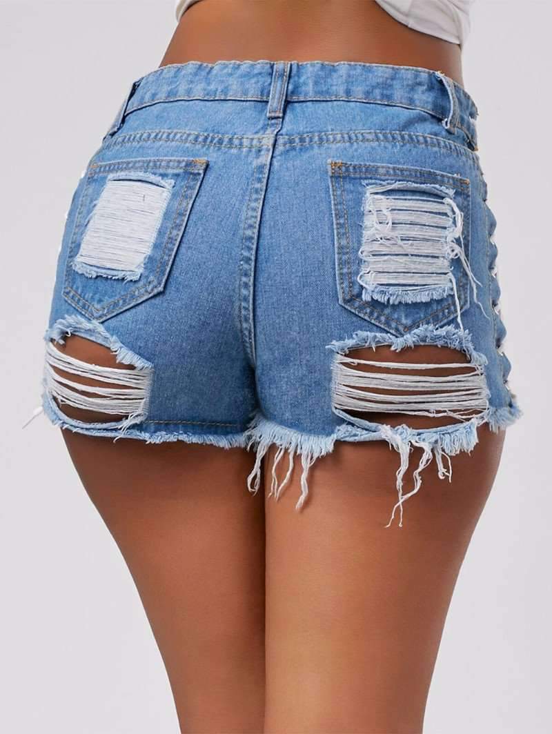 High Waist Ripped Jeans Short - Best seller