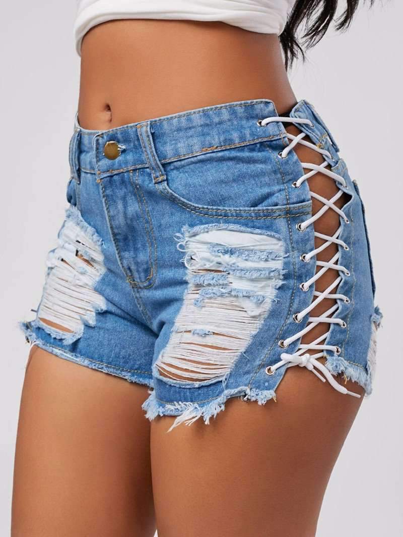 High Waist Ripped Jeans Short - Best seller