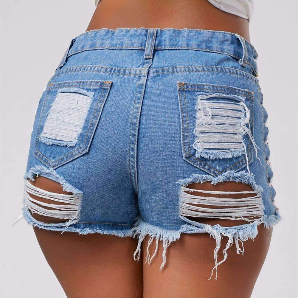 High Waist Ripped Jeans Short - Best seller